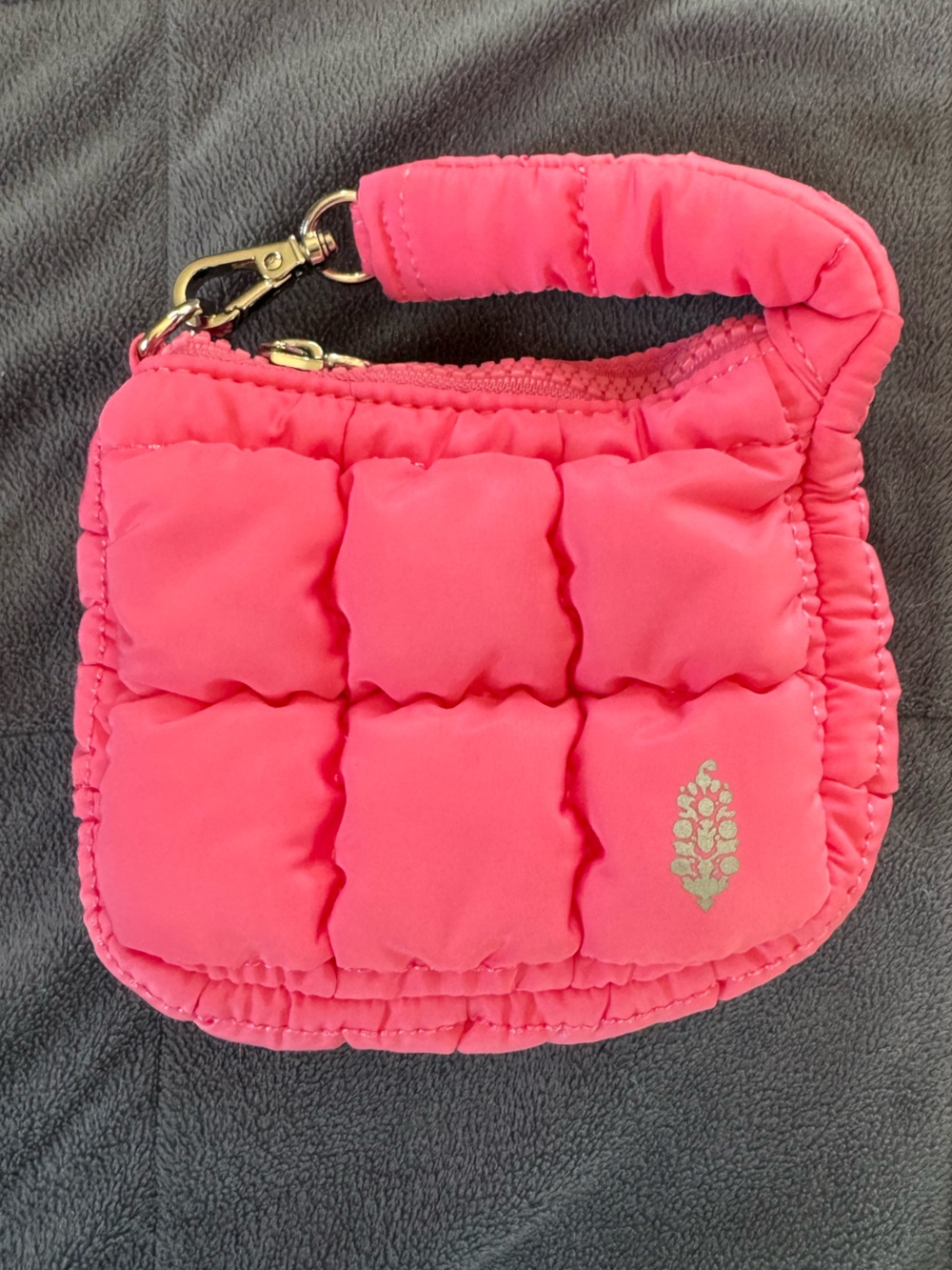Free People Quilted Micro Pouch in Pink